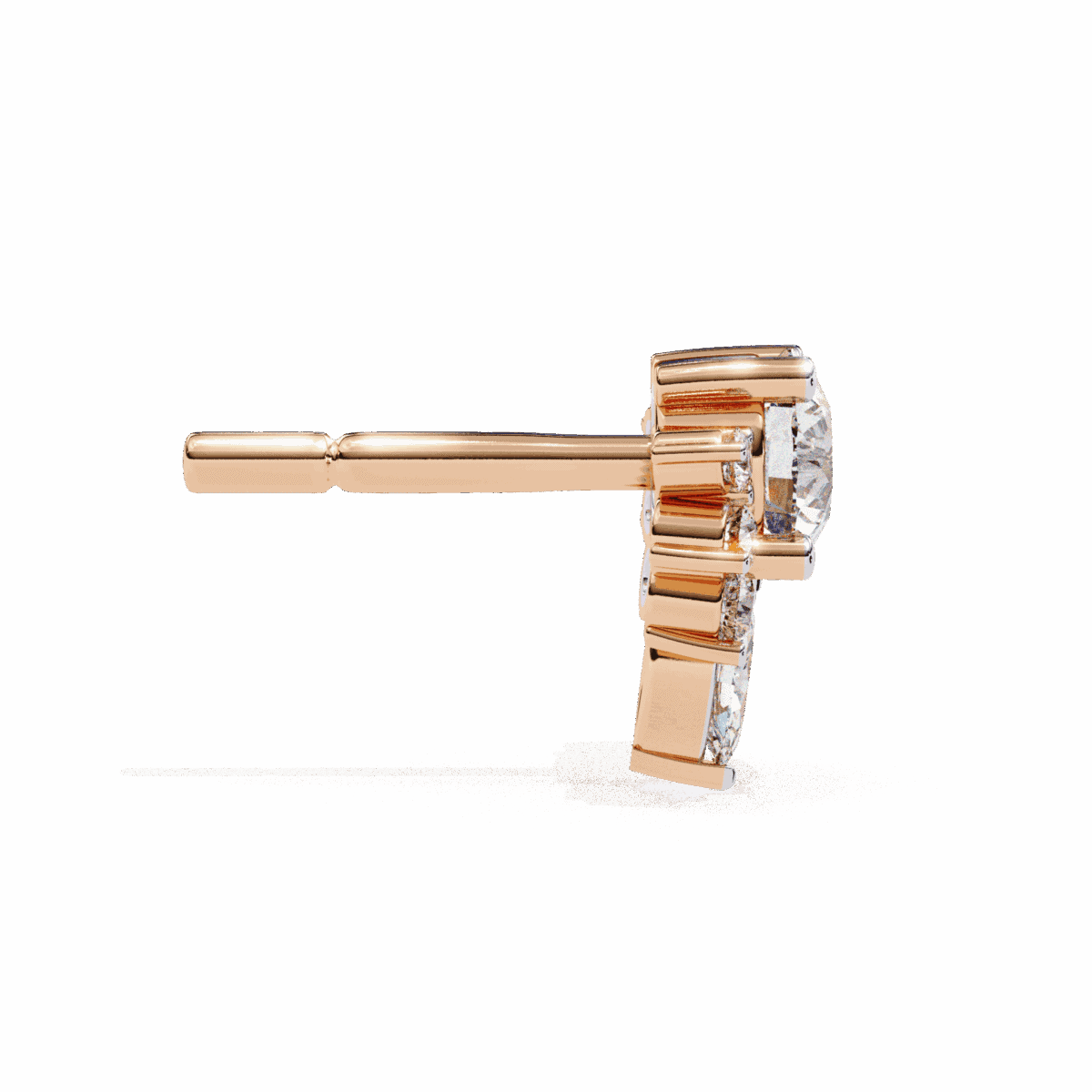 0.7 Carat MultiStone Marquise and Round Diamond Stud Earrings  Image 13