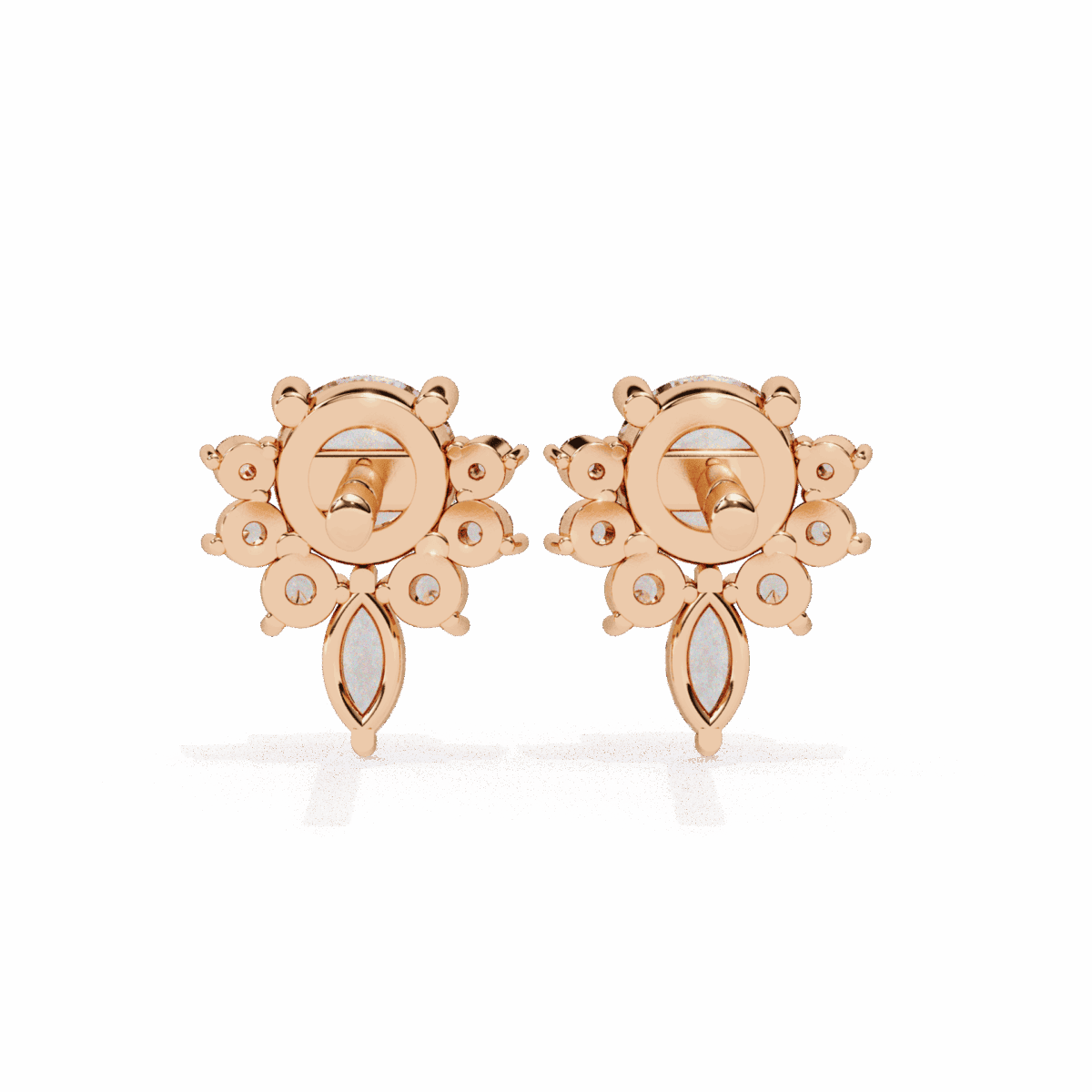 0.7 Carat MultiStone Marquise and Round Diamond Stud Earrings  Image 15