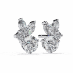 1.5 Carat Alternating Marquise and Round Diamond Stud Earrings - Image 6