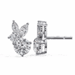 1.5 Carat Alternating Marquise and Round Diamond Stud Earrings - Image 7