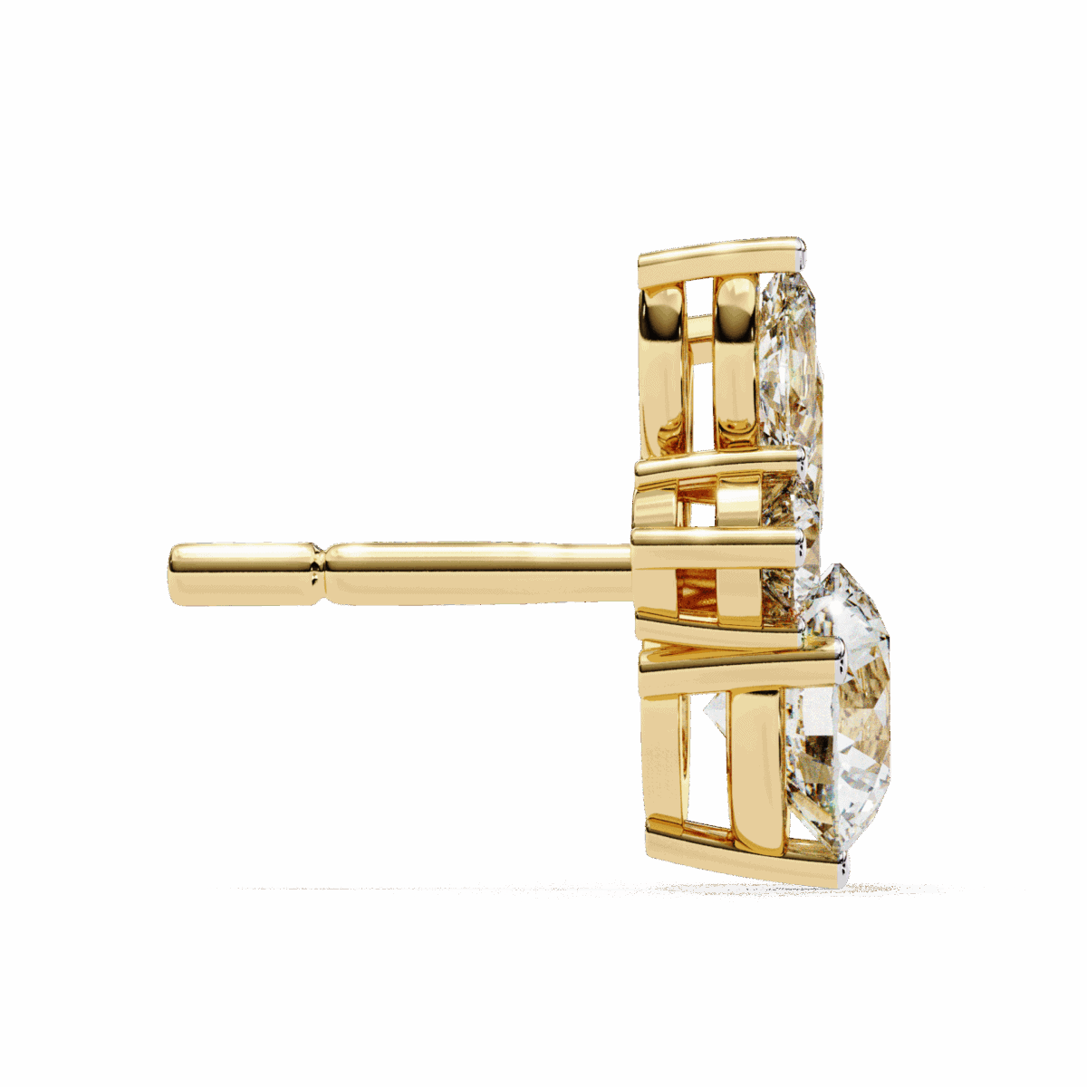 1.5 Carat Alternating Marquise and Round Diamond Stud Earrings  Image 8