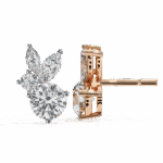 1.5 Carat Alternating Marquise and Round Diamond Stud Earrings - Image 17