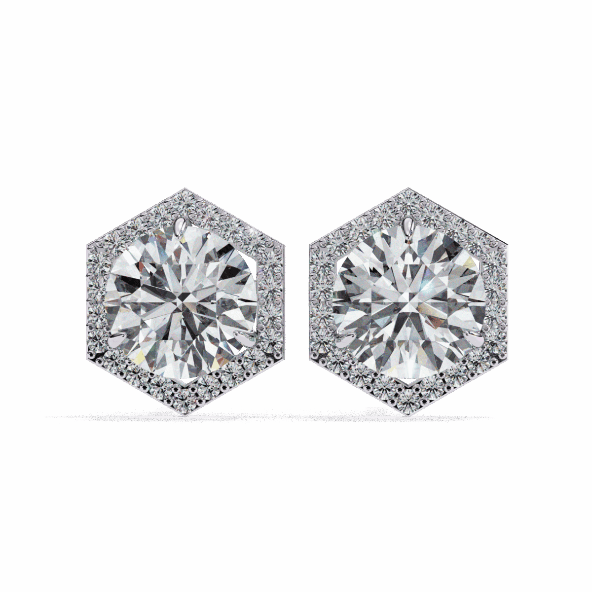 ER14041P11 2 Carat Signature Round Diamond Stud Earrings Image 1