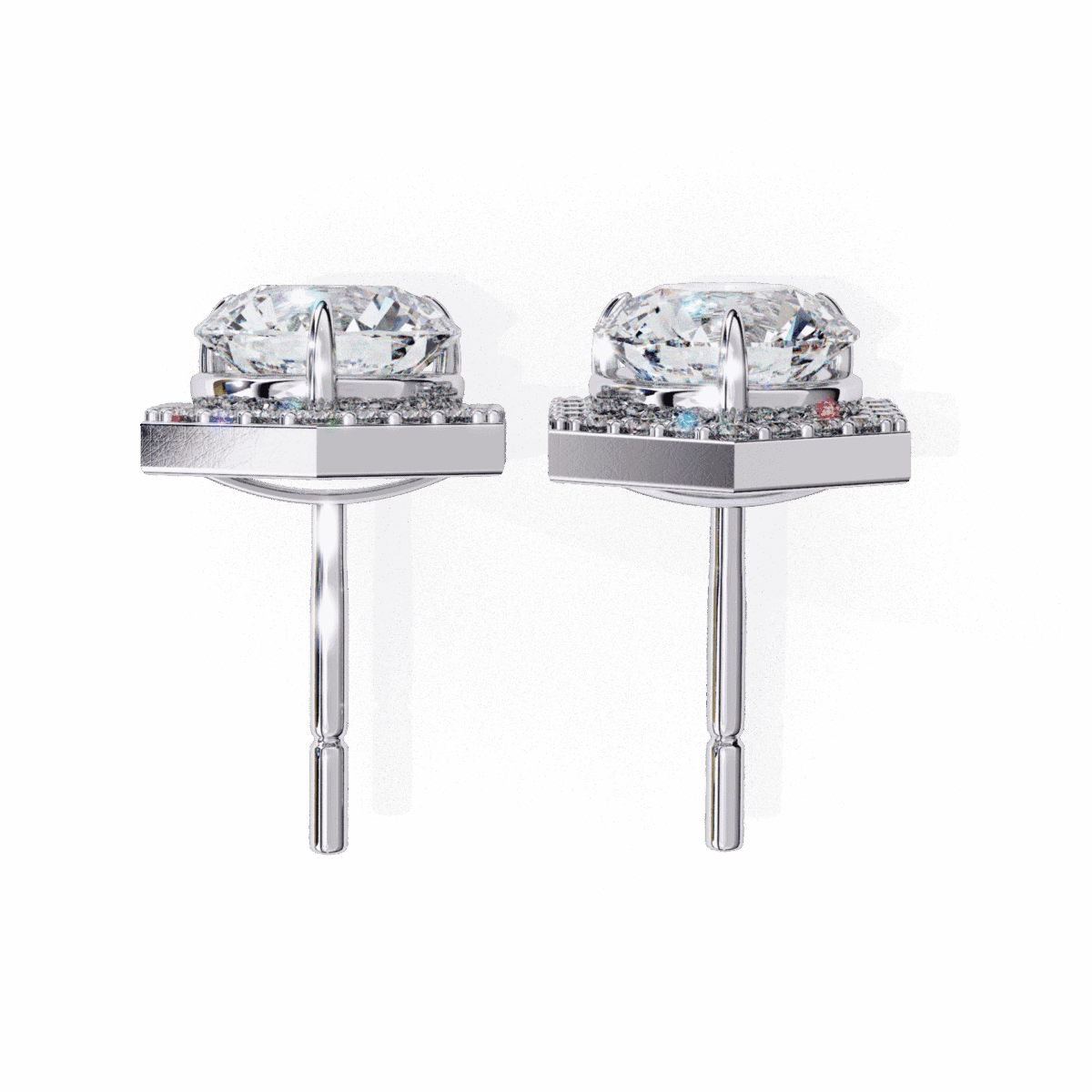 2 Carat Signature Round Diamond Stud Earrings  Image 4