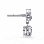 0.9 Carat Luminous Baguette & Round Diamond Drop Earrings - Image 2