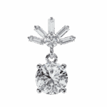 0.9 Carat Luminous Baguette & Round Diamond Drop Earrings - Image 3