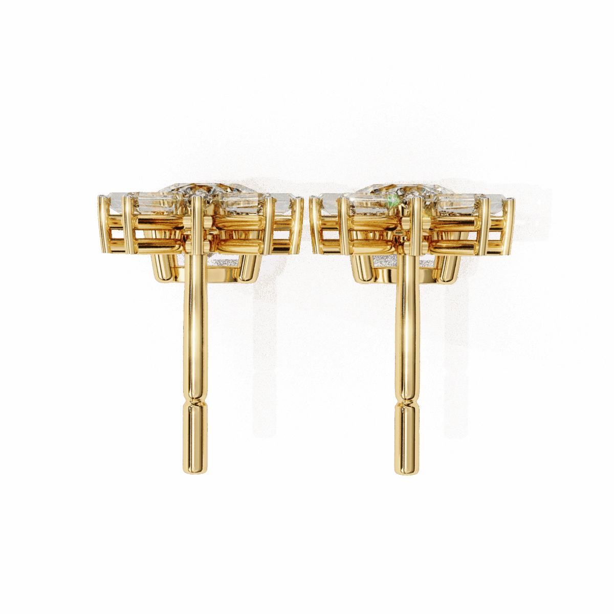 0.9 Carat Luminous Baguette & Round Diamond Drop Earrings  Image 11