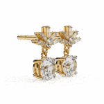 0.9 Carat Luminous Baguette & Round Diamond Drop Earrings - Image 13