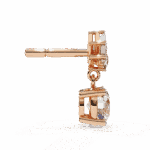 0.9 Carat Luminous Baguette & Round Diamond Drop Earrings - Image 16