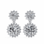 1.5 Carat Celeste Round Diamond Dangle Earrings