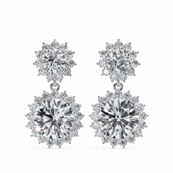 1.5 Carat Celeste Round Diamond Dangle Earrings