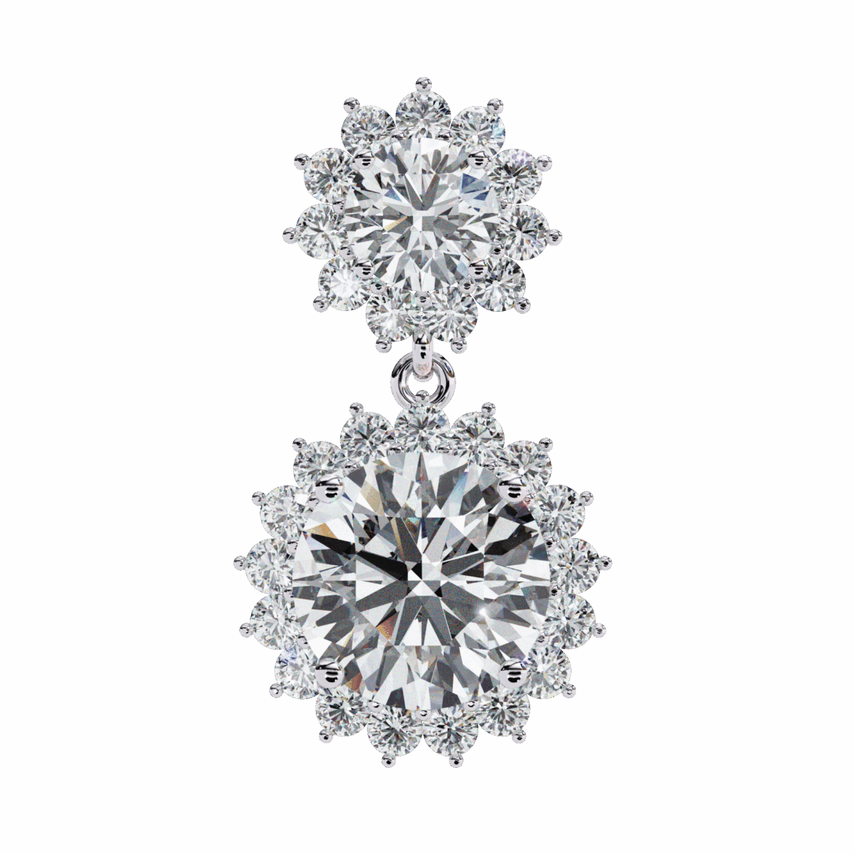 1.5 Carat Celeste Round Diamond Dangle Earrings  Image 3