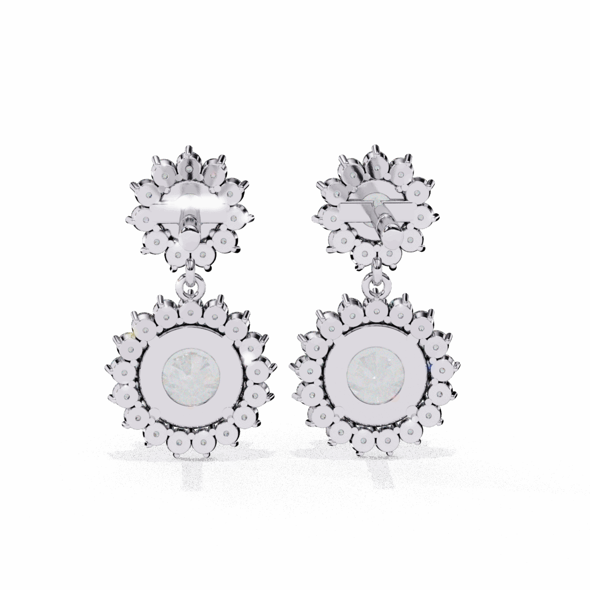 1.5 Carat Celeste Round Diamond Dangle Earrings  Image 5