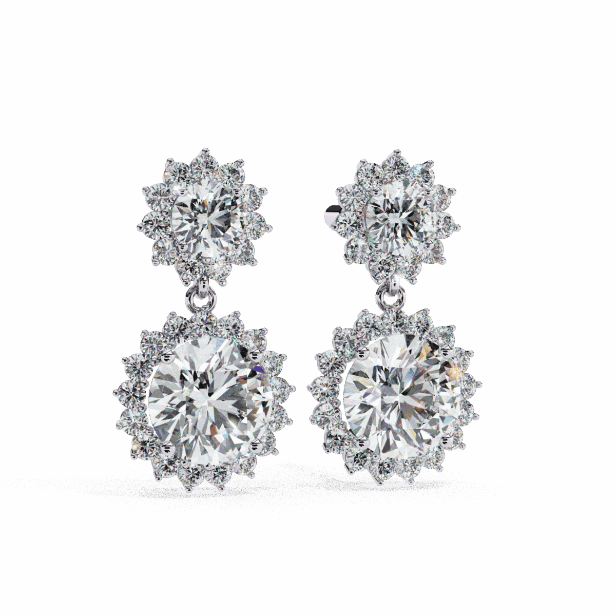 1.5 Carat Celeste Round Diamond Dangle Earrings  Image 6