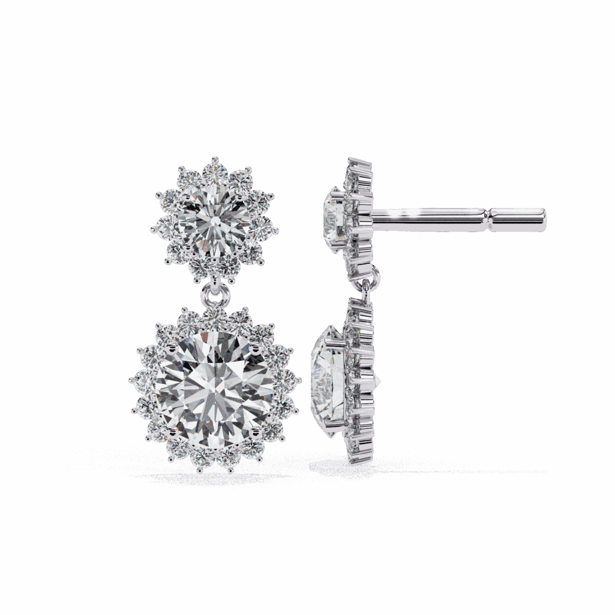 1.5 Carat Celeste Round Diamond Dangle Earrings  Image 7