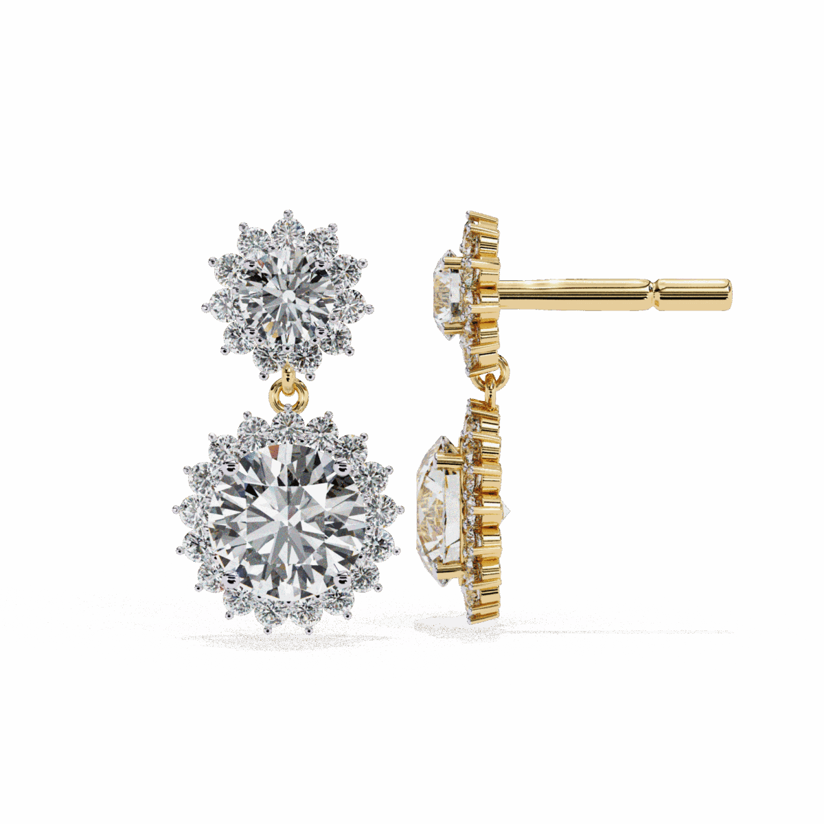 1.5 Carat Celeste Round Diamond Dangle Earrings  Image 14