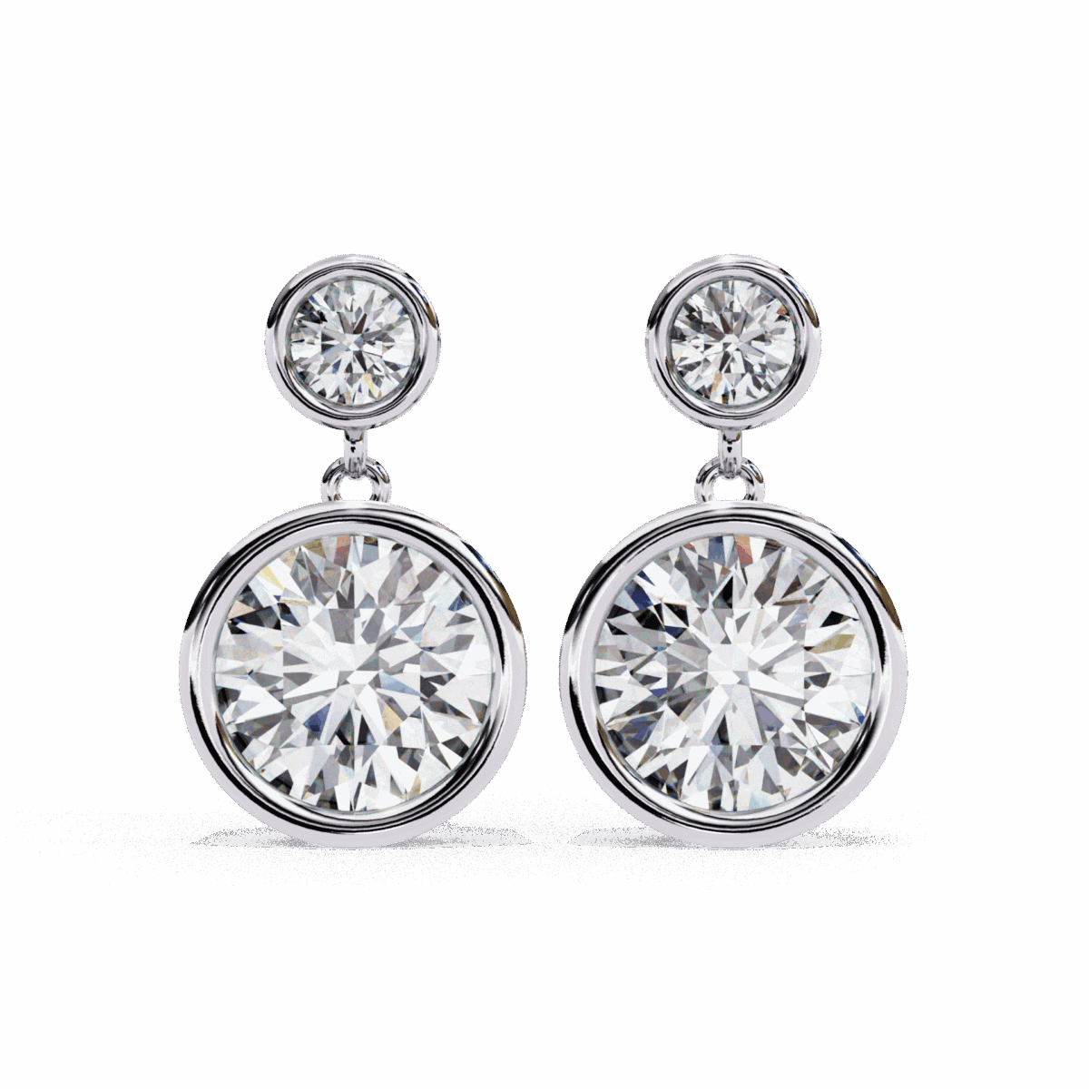 ER14044P11 1.75 Carat Twin Round Diamond Drop Earrings Image 1