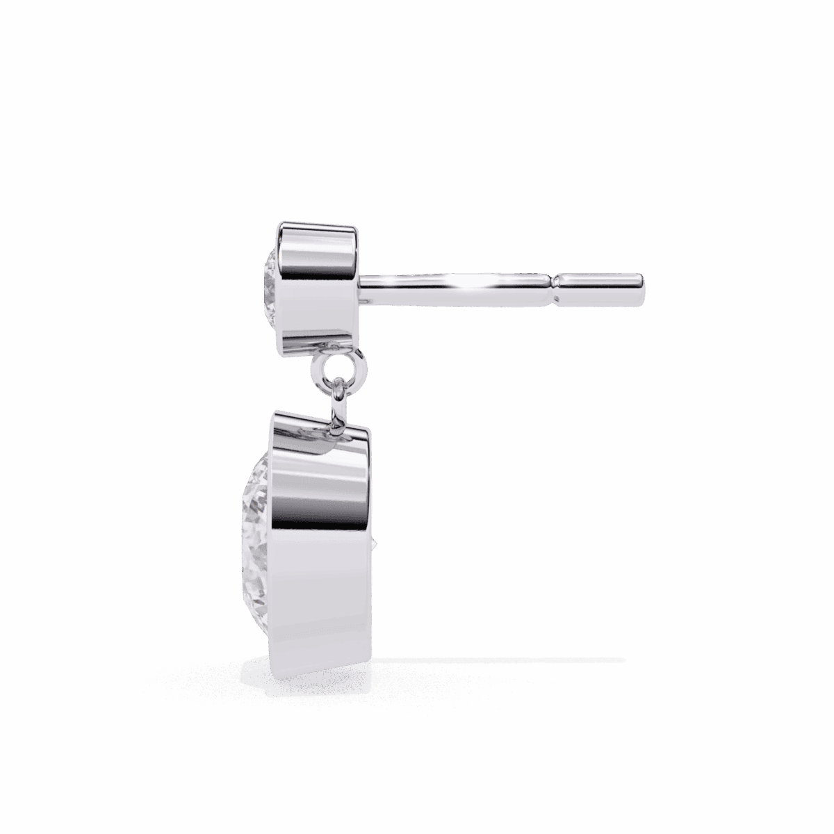 1.75 Carat Twin Round Diamond Drop Earrings  Image 2