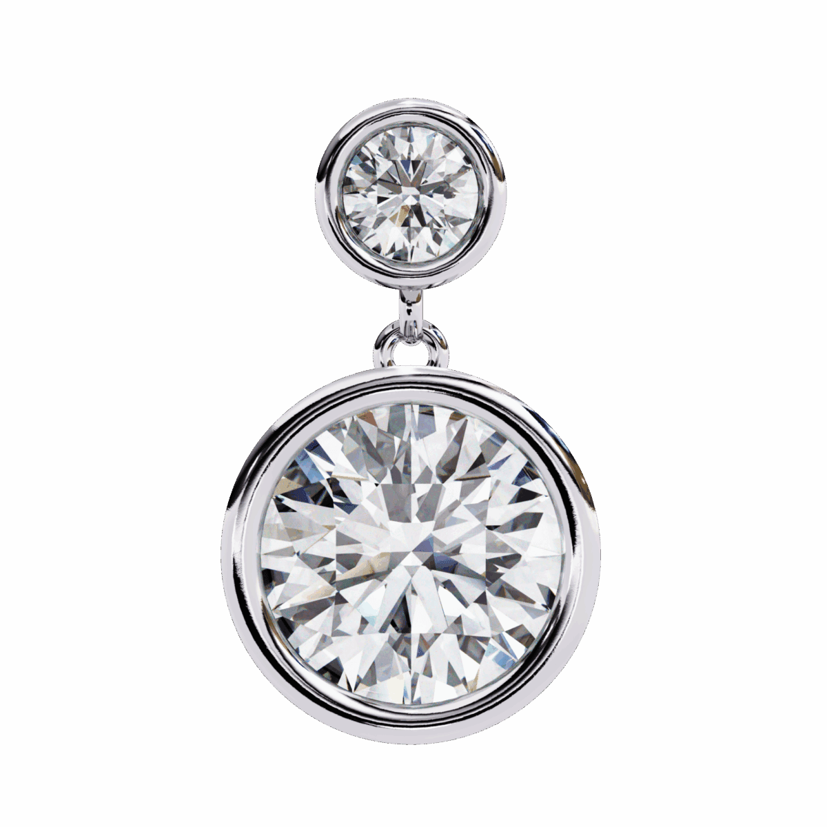 1.75 Carat Twin Round Diamond Drop Earrings  Image 3