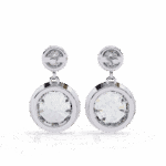 1.75 Carat Twin Round Diamond Drop Earrings - Image 5