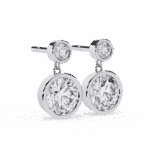 1.75 Carat Twin Round Diamond Drop Earrings - Image 6