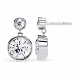 1.75 Carat Twin Round Diamond Drop Earrings - Image 7