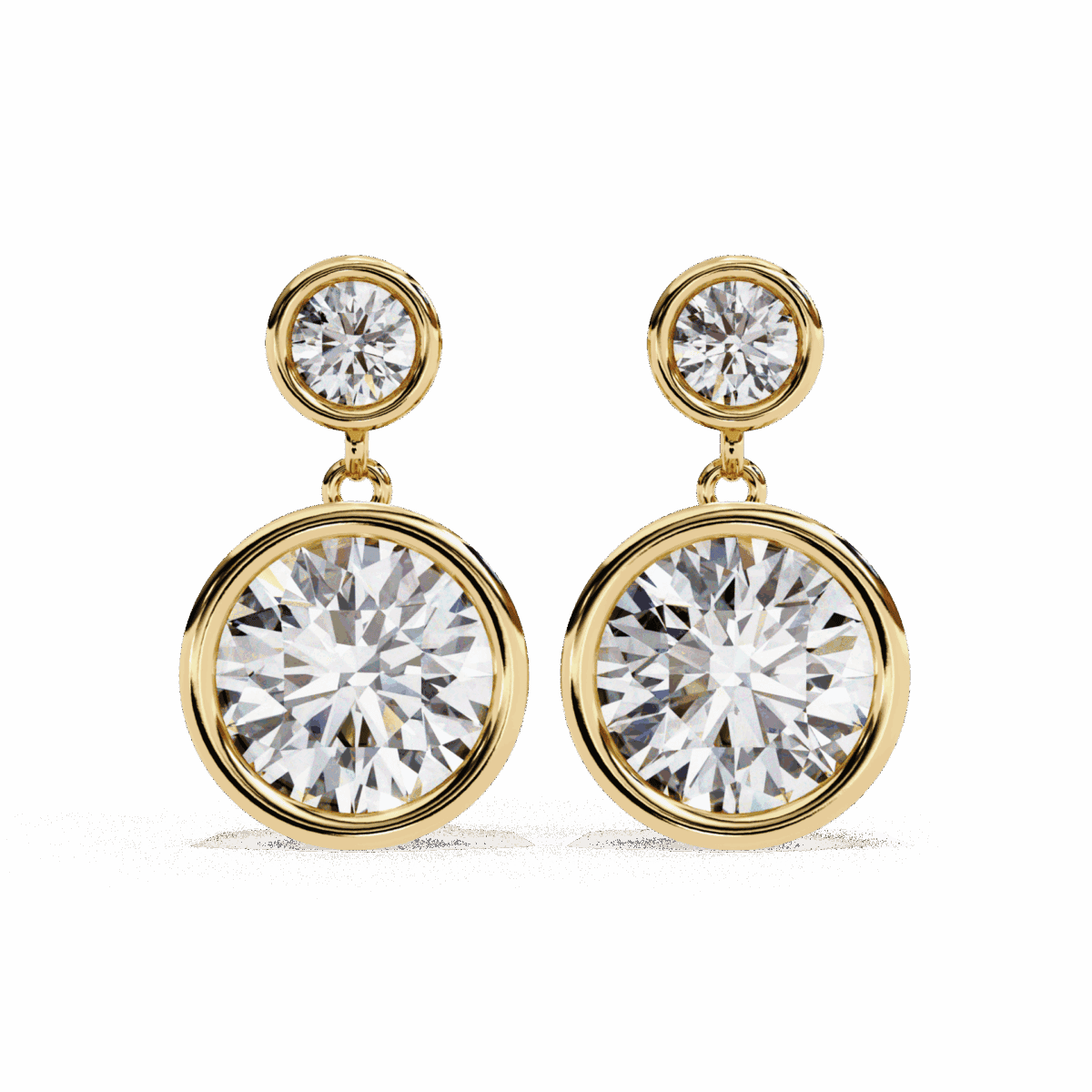 1.75 Carat Twin Round Diamond Drop Earrings  Image 8