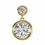 1.75 Carat Twin Round Diamond Drop Earrings - Image 10