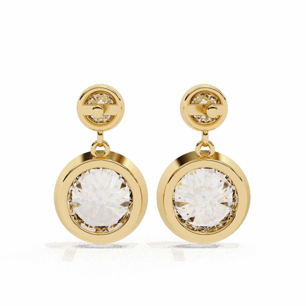 1.75 Carat Twin Round Diamond Drop Earrings  Image 12