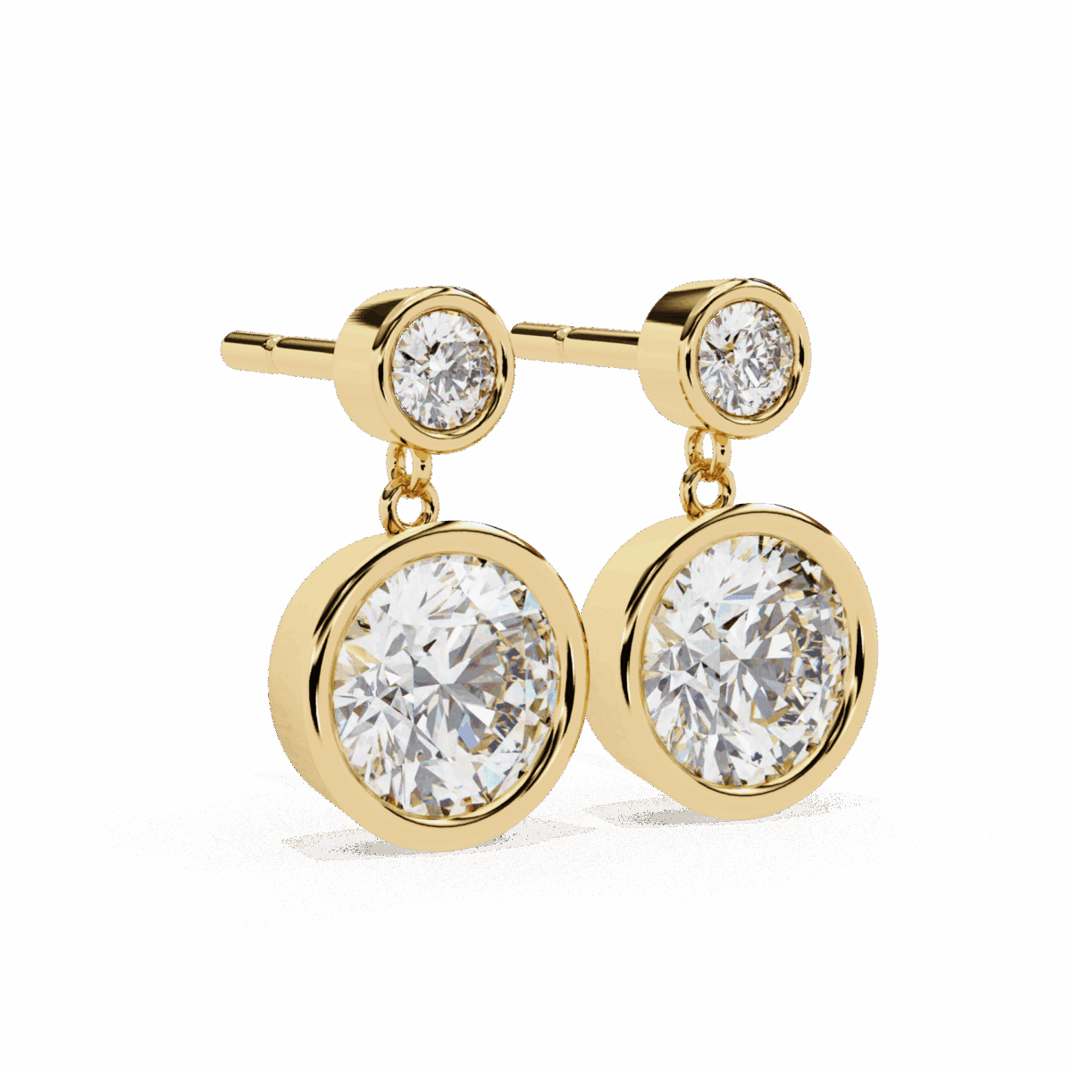 1.75 Carat Twin Round Diamond Drop Earrings  Image 13