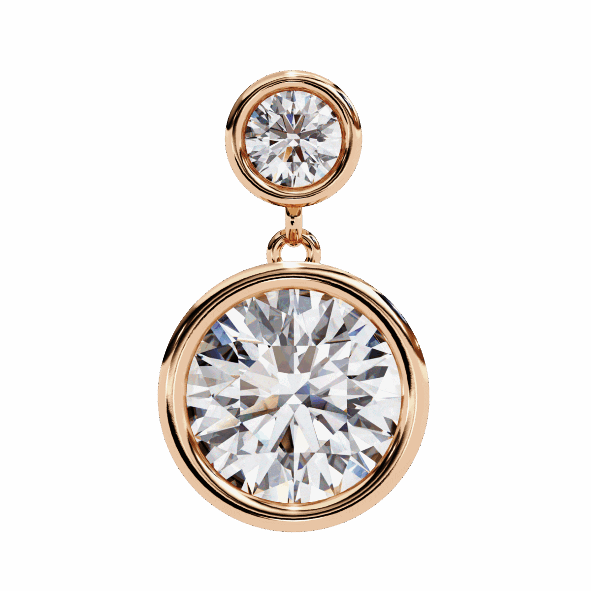 1.75 Carat Twin Round Diamond Drop Earrings  Image 17