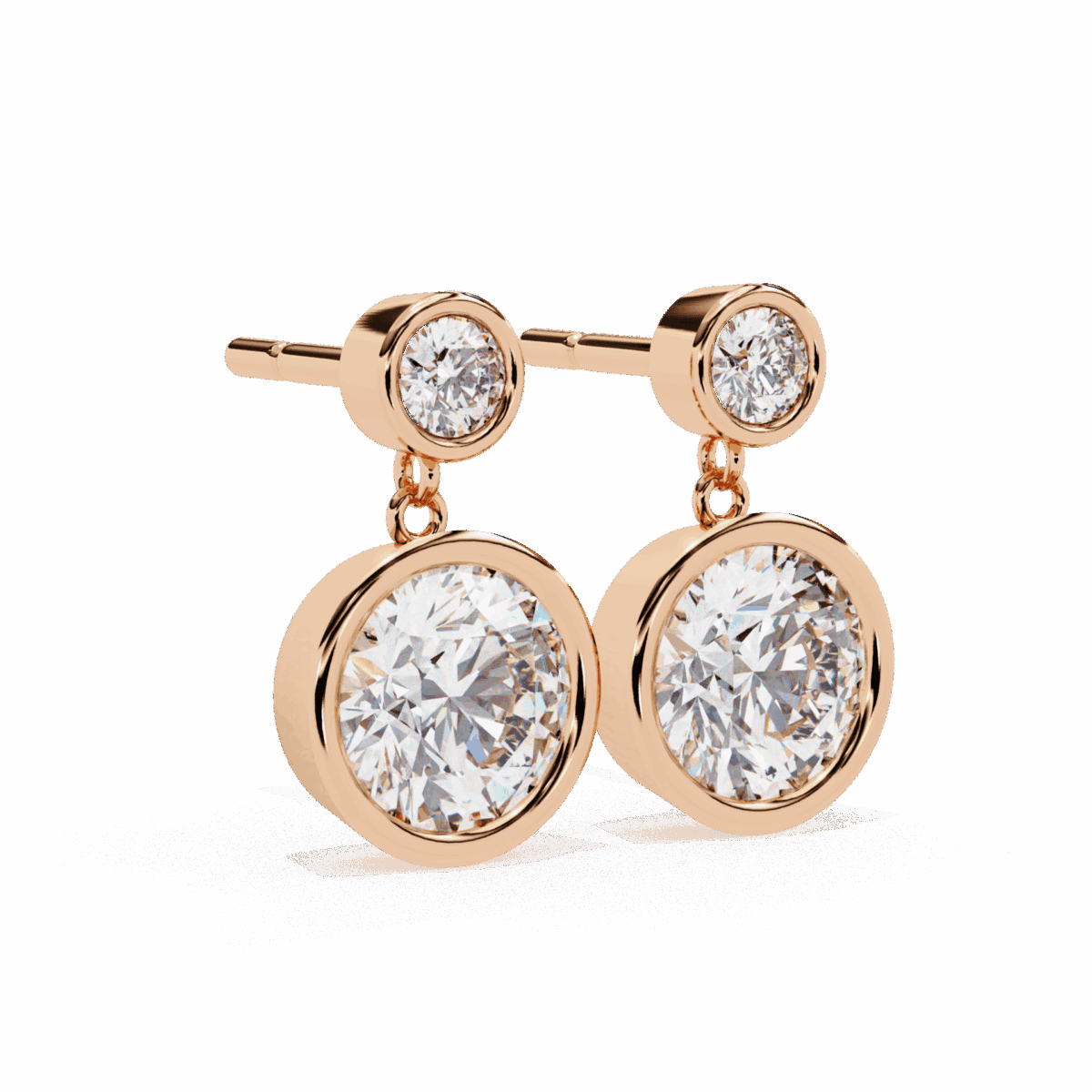 1.75 Carat Twin Round Diamond Drop Earrings  Image 20
