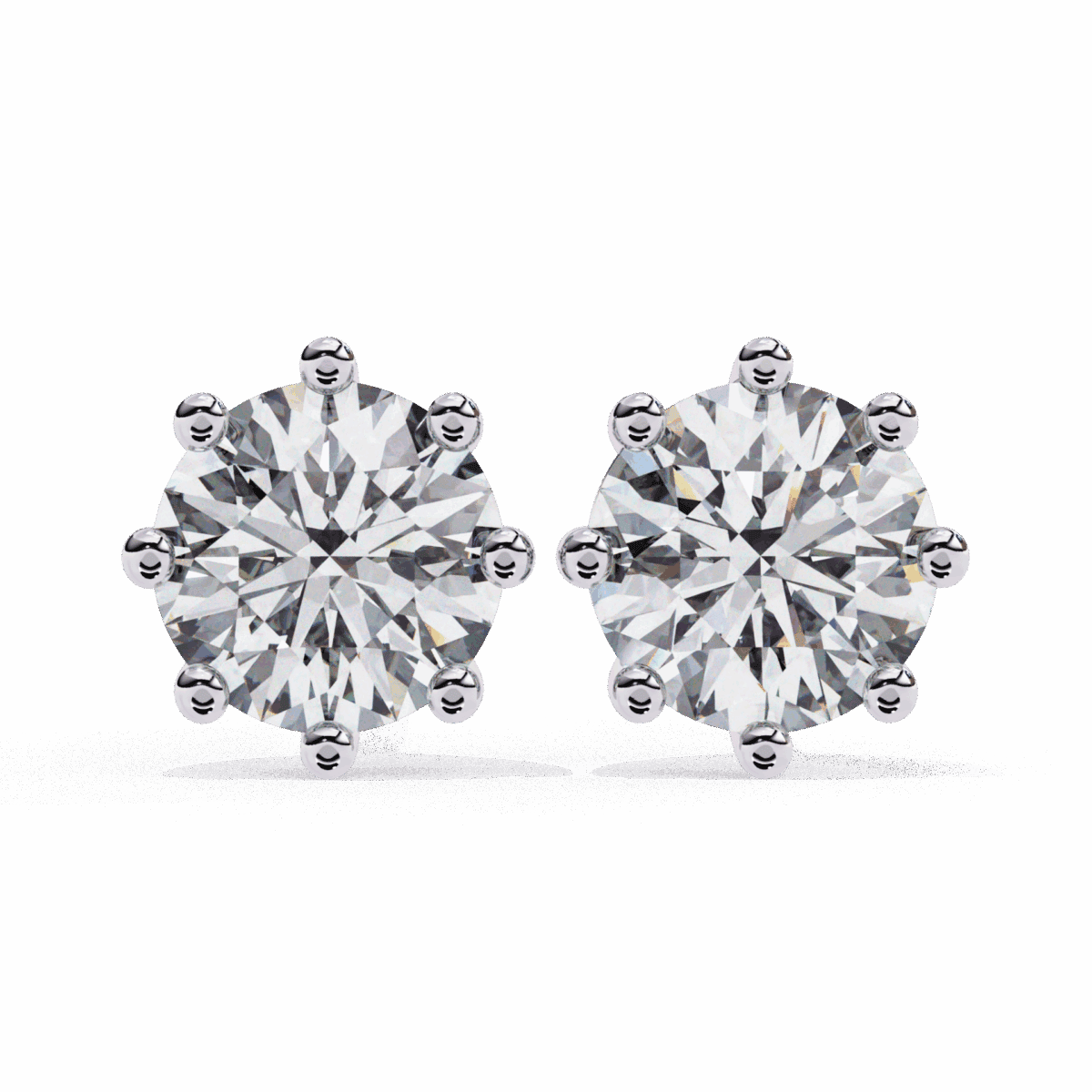 ER14045P11 2.5 Carat MultiProng Round Solitaire Hoop Earrings Image 1