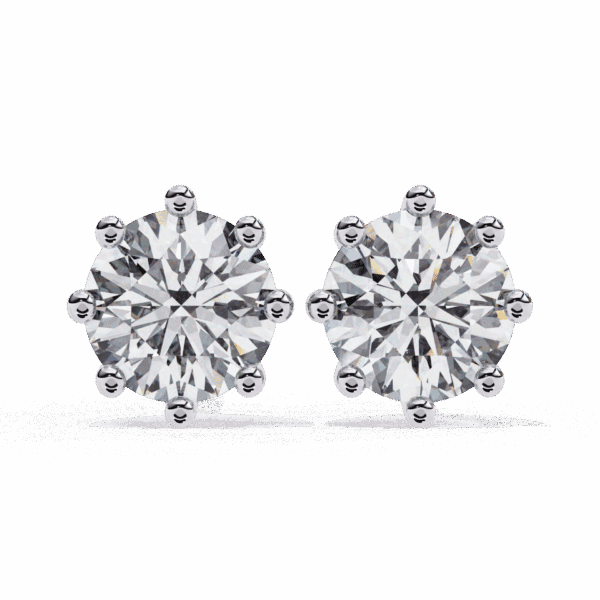 2.5 Carat Multi-Prong Round Solitaire Hoop Earrings