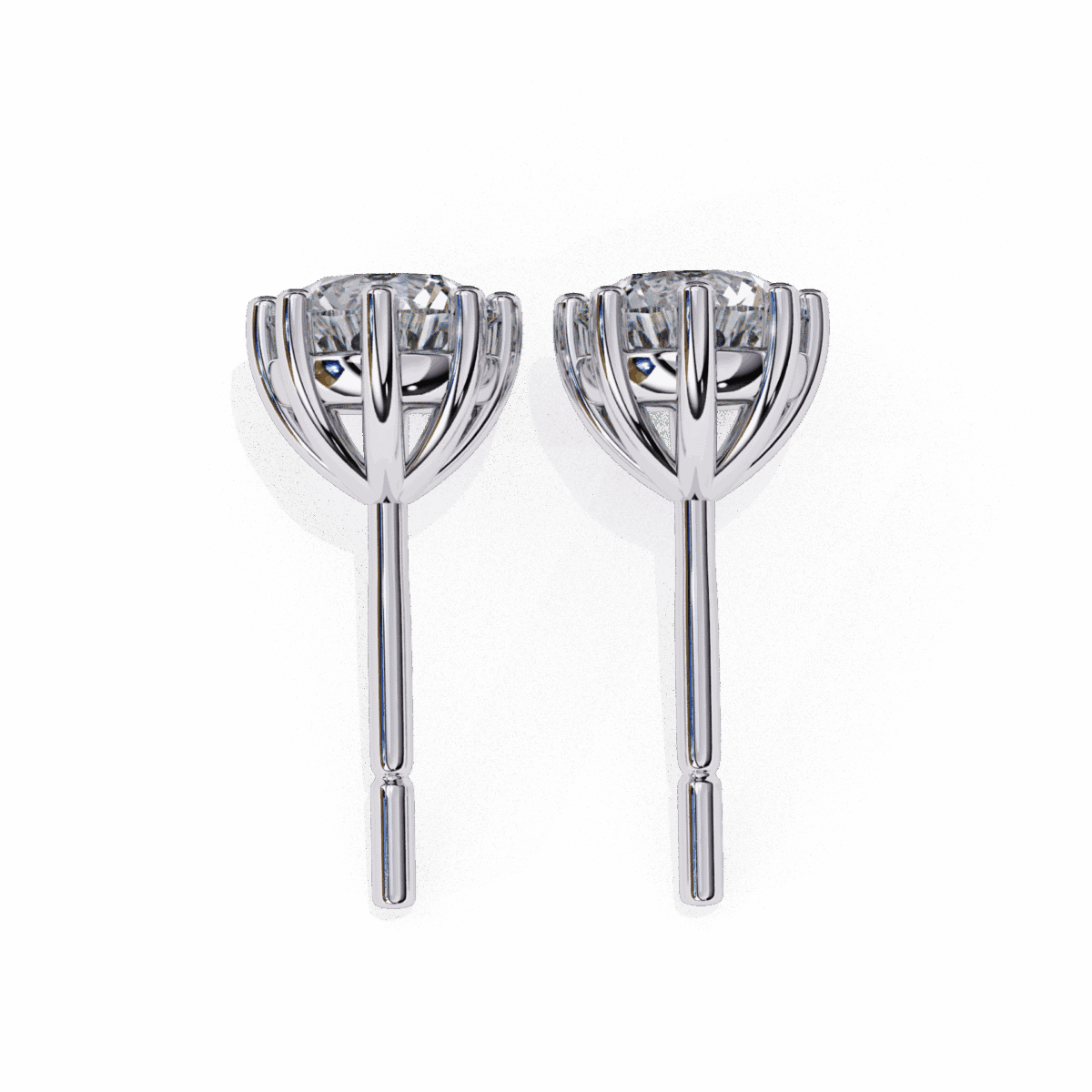 2.5 Carat MultiProng Round Solitaire Hoop Earrings  Image 4