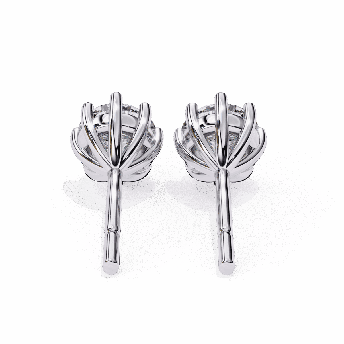 2.5 Carat MultiProng Round Solitaire Hoop Earrings  Image 5