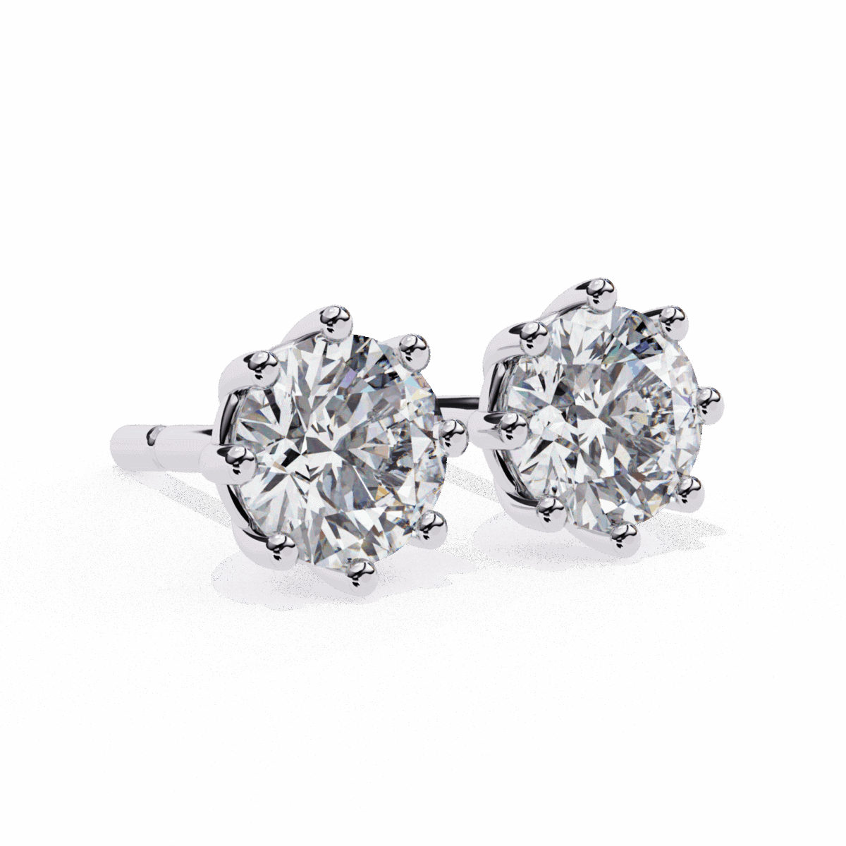 2.5 Carat MultiProng Round Solitaire Hoop Earrings  Image 6