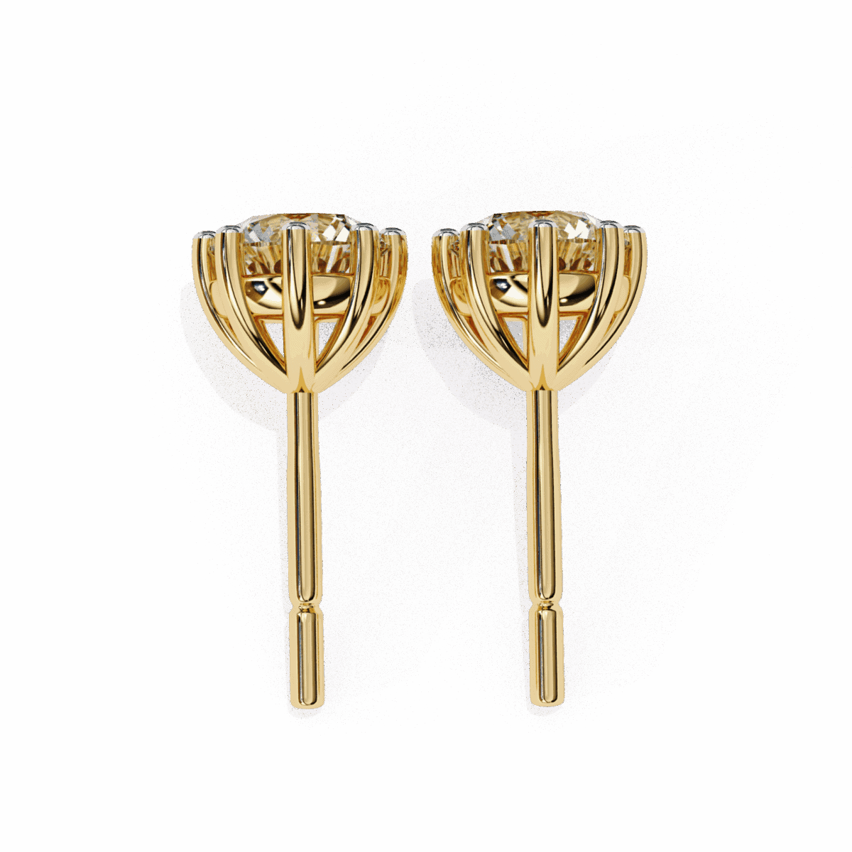 2.5 Carat MultiProng Round Solitaire Hoop Earrings  Image 9