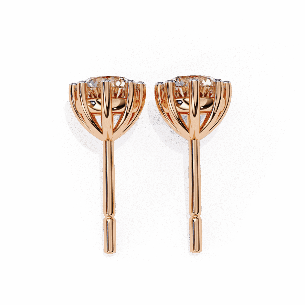 2.5 Carat MultiProng Round Solitaire Hoop Earrings  Image 14