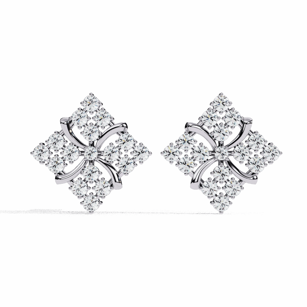 ER14047P11 0.8 Carat Refined Round Cluster Diamond Stud Earrings Image 1