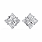 0.8 Carat Refined Round Cluster Diamond Stud Earrings