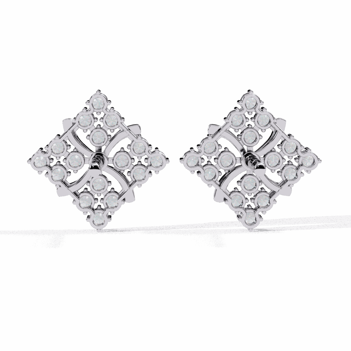 0.8 Carat Refined Round Cluster Diamond Stud Earrings  Image 3