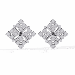 0.8 Carat Refined Round Cluster Diamond Stud Earrings - Image 3