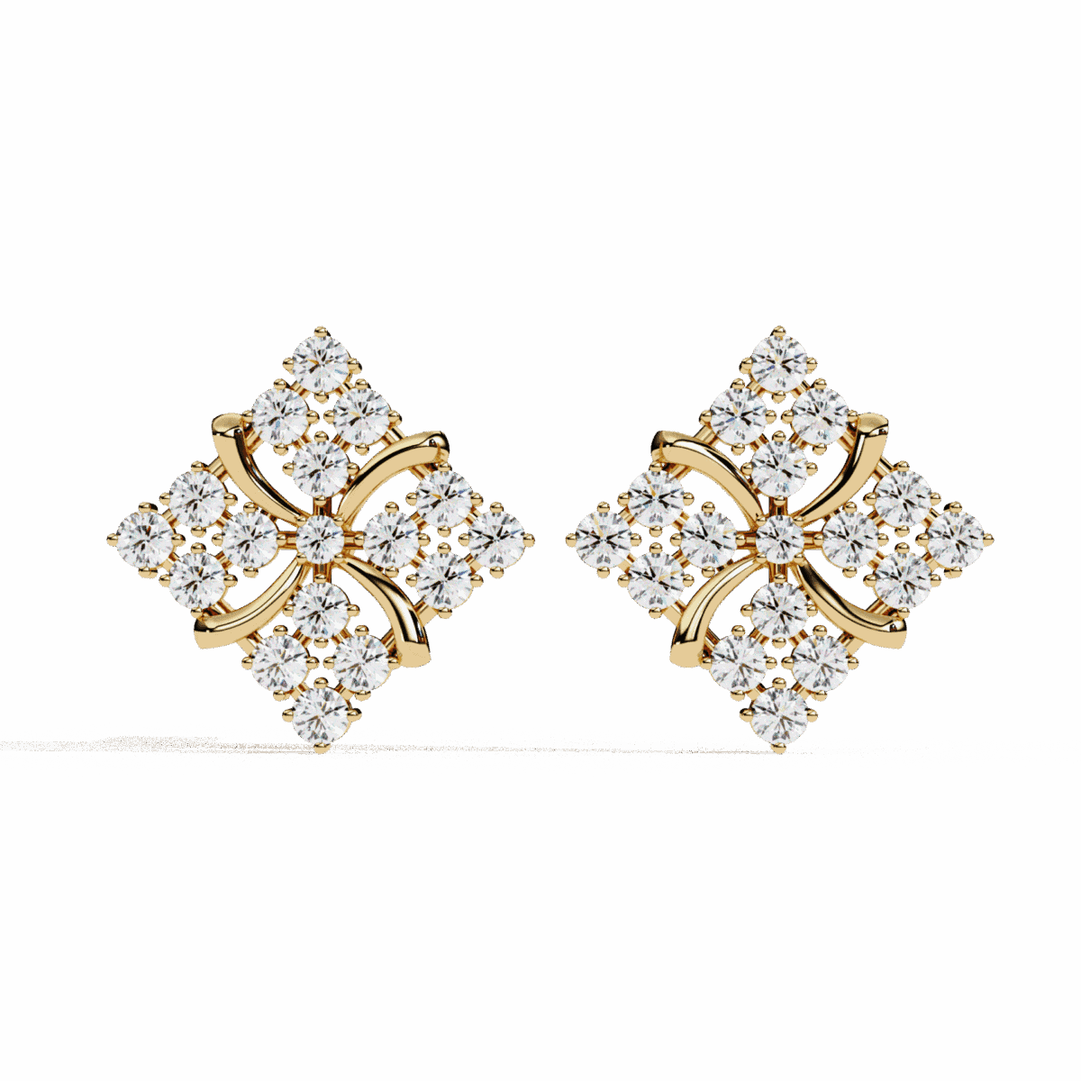 0.8 Carat Refined Round Cluster Diamond Stud Earrings  Image 5