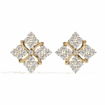 0.8 Carat Refined Round Cluster Diamond Stud Earrings - Image 5