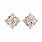 0.8 Carat Refined Round Cluster Diamond Stud Earrings - Image 9