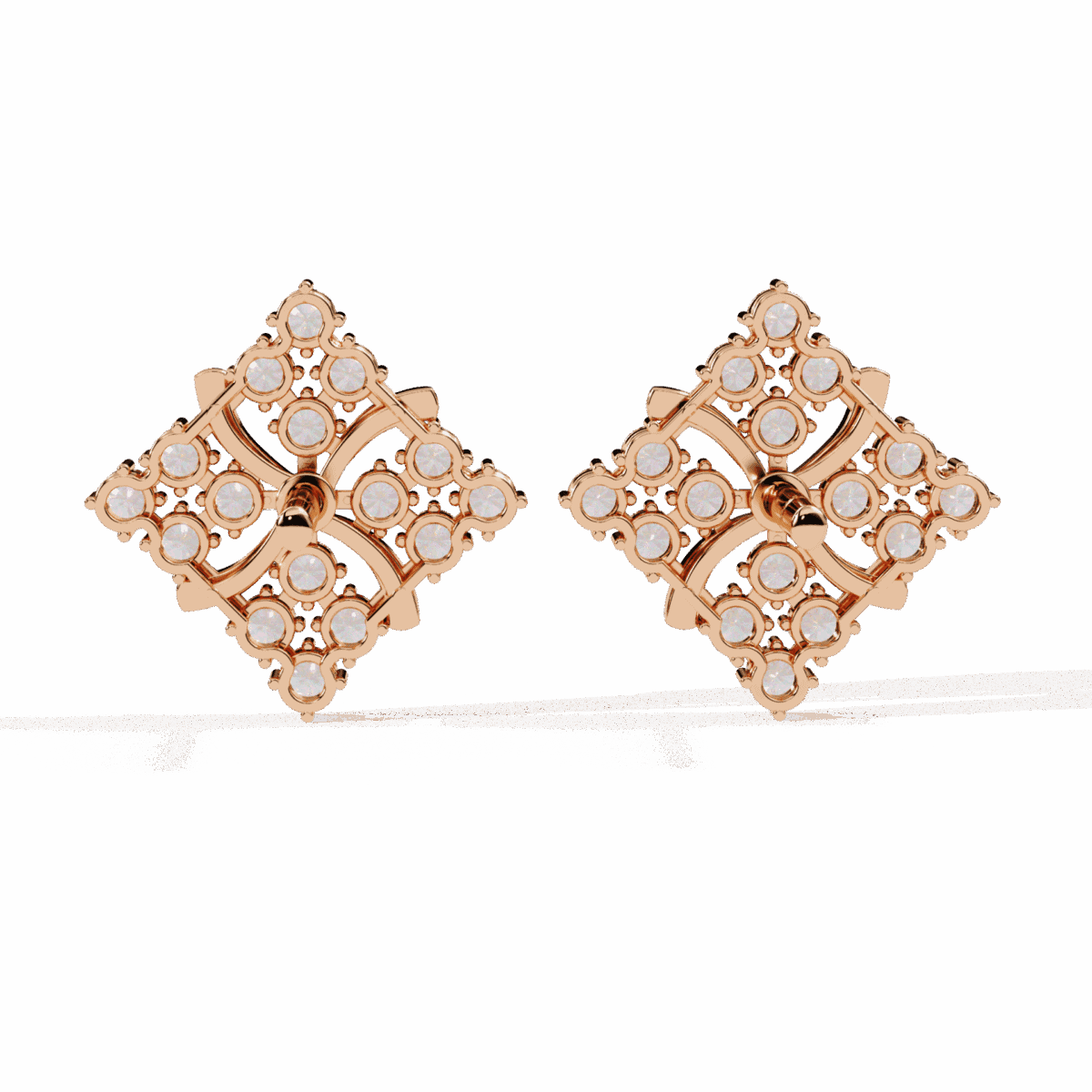 0.8 Carat Refined Round Cluster Diamond Stud Earrings  Image 11