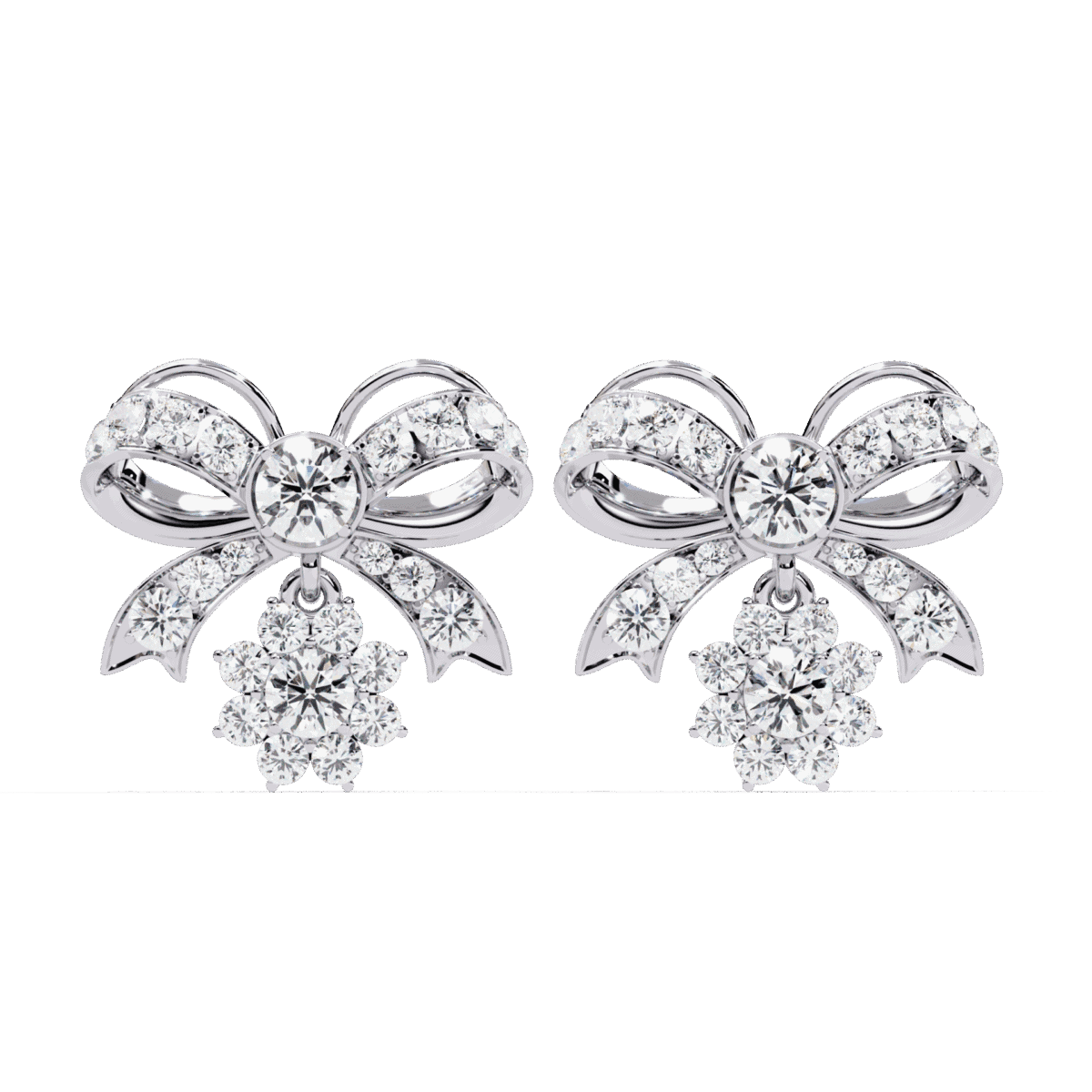 2.25 Carat Flora Round Diamond Dangle Earrings  Image 1