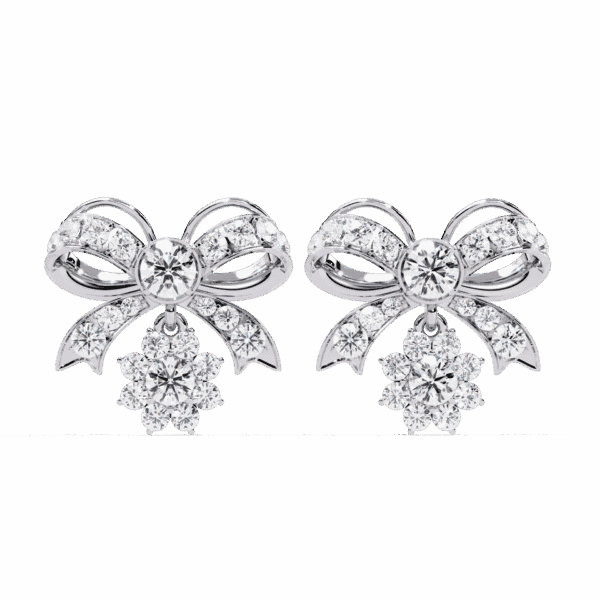 2.25 Carat Flora Round Diamond Dangle Earrings