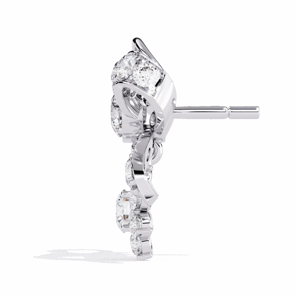 2.25 Carat Flora Round Diamond Dangle Earrings  Image 2